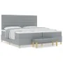 Cama Box Spring con colchón y banco Gris Claro 200x200 cm Tela | Foro24.es | Tu tienda online para hogar, jardín y más Foro24.es