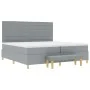 Cama Box Spring con colchón y banco Gris Claro 200x200 cm Tela | Foro24.es | Tu tienda online para hogar, jardín y más Foro24.es