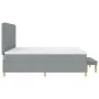Cama Box Spring con colchón y banco Gris Claro 200x200 cm Tela | Foro24.es | Tu tienda online para hogar, jardín y más Foro24.es