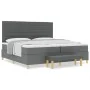 Cama con somier con colchón y banco gris oscuro 200x200 cm de tela | Foro24.es | Tu tienda online para hogar, jardín y más Foro24.es