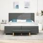 Cama con somier con colchón y banco gris oscuro 200x200 cm de tela | Foro24.es | Tu tienda online para hogar, jardín y más Foro24.es