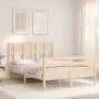 Bettgestell mit Massivholzkopfteil 140x200 cm von vidaXL, Betten und Lattenroste - Ref: Foro24-3194116, Preis: 126,02 €, Raba...