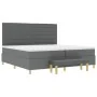 Cama con somier con colchón y banco gris oscuro 200x200 cm de tela | Foro24.es | Tu tienda online para hogar, jardín y más Foro24.es
