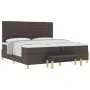 Cama Box Spring con Colchón y Banco Marrón Oscuro 200x200 cm Tela | Foro24.es | Tu tienda online para hogar, jardín y más Foro24.es