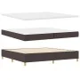 Cama Box Spring con Colchón y Banco Marrón Oscuro 200x200 cm Tela | Foro24.es | Tu tienda online para hogar, jardín y más Foro24.es