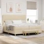 Cama con somier y colchón con banco Crema 200x200 cm Tela | Foro24.es | Tu tienda online para hogar, jardín y más Foro24.es