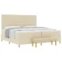 Cama con somier y colchón con banco Crema 200x200 cm Tela | Foro24.es | Tu tienda online para hogar, jardín y más Foro24.es