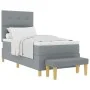 Cama Box Spring con Colchón y Banco Gris Claro 90x200 cm Tela | Foro24.es | Tu tienda online para hogar, jardín y más Foro24.es