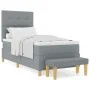 Cama Box Spring con Colchón y Banco Gris Claro 90x200 cm Tela | Foro24.es | Tu tienda online para hogar, jardín y más Foro24.es