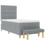 Cama Box Spring con Colchón y Banco Gris Claro 90x200 cm Tela | Foro24.es | Tu tienda online para hogar, jardín y más Foro24.es