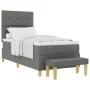 Cama Box Spring con colchón y banco Gris Oscuro 90x200 cm Tela | Foro24.es | Tu tienda online para hogar, jardín y más Foro24.es