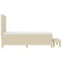 Cama Box Spring con colchón y banco Crema 90x200 cm Tela by , Beds and slatted bases - Ref: Foro24-3344273, Price: 357,98 €, ...