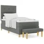 Cama con Sommier y Banco Gris Oscuro 100x200 cm Tela by , Beds and slatted bases - Ref: Foro24-3344276, Price: 399,49 €, Disc...