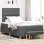 Cama Box Spring con colchón y banco Gris Oscuro 120x200 cm Tela by , Beds and slatted bases - Ref: Foro24-3344290, Price: 431...
