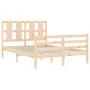 Bettgestell mit Massivholzkopfteil 140x200 cm von vidaXL, Betten und Lattenroste - Ref: Foro24-3194116, Preis: 126,02 €, Raba...