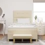 Cama Box Spring con colchón y banco Crema 120x200 cm Tela de , Camas y somieres - Ref: Foro24-3344294, Precio: 464,28 €, Desc...