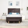 Cama box spring con colchón y banco marrón oscuro 140x190 cm de tela | Foro24.es | Tu tienda online para hogar, jardín y más Foro24.es