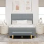 Cama con Base y Colchón y Banco Gris Claro 140x200 cm Tela by , Beds and slatted bases - Ref: Foro24-3344303, Price: 544,89 €...