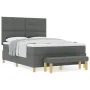 Cama con somier con colchón y banco gris oscuro 140x200 cm tela | Foro24.es | Tu tienda online para hogar, jardín y más Foro24.es