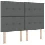Cama con somier con colchón y banco gris oscuro 140x200 cm tela | Foro24.es | Tu tienda online para hogar, jardín y más Foro24.es