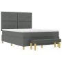 Cama con somier con colchón y banco gris oscuro 140x200 cm tela | Foro24.es | Tu tienda online para hogar, jardín y más Foro24.es