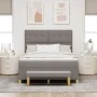 Cama Box Spring con colchón y banco Taupe 140x200 cm Tela | Foro24.es | Tu tienda online para hogar, jardín y más Foro24.es