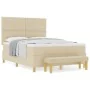 Cama con base y colchón crema 140x200 cm tela | Foro24.es | Tu tienda online para hogar, jardín y más Foro24.es