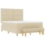 Cama con base y colchón crema 140x200 cm tela | Foro24.es | Tu tienda online para hogar, jardín y más Foro24.es
