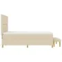Cama con base y colchón crema 140x200 cm tela | Foro24.es | Tu tienda online para hogar, jardín y más Foro24.es