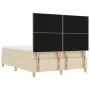 Cama con base y colchón crema 140x200 cm tela | Foro24.es | Tu tienda online para hogar, jardín y más Foro24.es