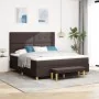 Cama con somier y colchón y banco marrón oscuro 180x200 cm de tela | Foro24.es | Tu tienda online para hogar, jardín y más Foro24.es