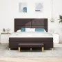 Cama con somier y colchón y banco marrón oscuro 180x200 cm de tela | Foro24.es | Tu tienda online para hogar, jardín y más Foro24.es