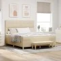 Cama con somier con colchón y banco Crema 180x200 cm de tela by , Beds and slatted bases - Ref: Foro24-3344322, Price: 699,65...