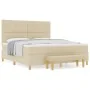 Cama con somier con colchón y banco Crema 180x200 cm de tela by , Beds and slatted bases - Ref: Foro24-3344322, Price: 699,65...