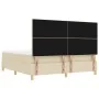 Cama con somier con colchón y banco Crema 180x200 cm de tela by , Beds and slatted bases - Ref: Foro24-3344322, Price: 699,65...