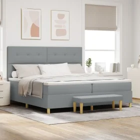 Comprar Cama con somier y colchón con banco gris
