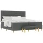 Cama con Box Spring y Colchón & Banco Gris Oscuro 200x200 cm Tela | Foro24.es | Tu tienda online para hogar, jardín y más Foro24.es
