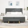 Cama con Box Spring y Colchón & Banco Gris Oscuro 200x200 cm Tela | Foro24.es | Tu tienda online para hogar, jardín y más Foro24.es