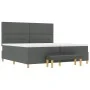 Cama con Box Spring y Colchón & Banco Gris Oscuro 200x200 cm Tela | Foro24.es | Tu tienda online para hogar, jardín y más Foro24.es
