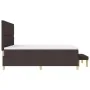 Cama con Base de Muelles con Colchón y Banqueta Marrón Oscura 200x200 cm Tela de , Camas y somieres - Ref: Foro24-3344327, Pr...
