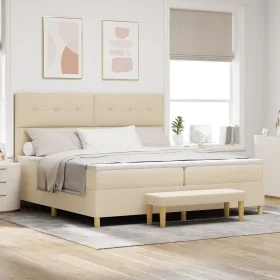 Comprar Cama con somier y colchón y banco Crema