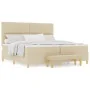Cama con somier y colchón y banco Crema 200x200 cm Tela de , Camas y somieres - Ref: Foro24-3344329, Precio: 737,11 €, Descue...