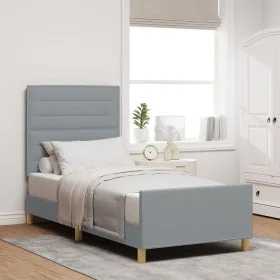 Estructura de Cama Gris Claro 80x200 cm Tela