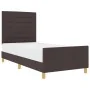 Estructura de Cama Marrón Oscuro 90x200 cm Tela by , Beds and slatted bases - Ref: Foro24-3344623, Price: 156,11 €, Discount: %