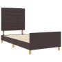 Estructura de Cama Marrón Oscuro 90x200 cm Tela by , Beds and slatted bases - Ref: Foro24-3344623, Price: 156,11 €, Discount: %