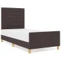Estructura de Cama Marrón Oscuro 90x200 cm Tela by , Beds and slatted bases - Ref: Foro24-3344623, Price: 156,11 €, Discount: %