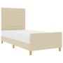Estructura de Cama - Crema, 90x200 cm, Tela de , Camas y somieres - Ref: Foro24-3344625, Precio: 155,50 €, Descuento: %
