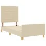 Estructura de Cama - Crema, 90x200 cm, Tela de , Camas y somieres - Ref: Foro24-3344625, Precio: 155,50 €, Descuento: %