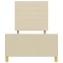 Estructura de Cama - Crema, 90x200 cm, Tela de , Camas y somieres - Ref: Foro24-3344625, Precio: 155,50 €, Descuento: %