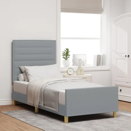 Estructura de Cama Gris Claro 100x200 cm Tela | Foro24.es | Tu tienda online para hogar, jardín y más Foro24.es